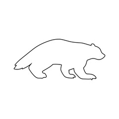 Black and white greyscale badger animal beast cutout lines. Nordic forest animal carnivore