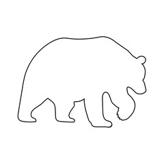 Black and white greyscale bear animal beast cutout lines. Nordic forest animal carnivore