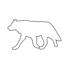 Black and white greyscale wolf canine animal beast cutout lines. Nordic forest animal carnivore