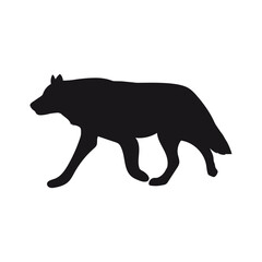 Black and white greyscale wolf canine animal beast cutout lines. Nordic forest animal carnivore
