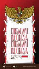 Selamat hari kemerdekaan Indonesia. translation happy indonesian independence day illustration social media post