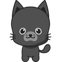 Cute spooky black cat for halloween 