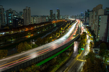 the night view of seoul Korea