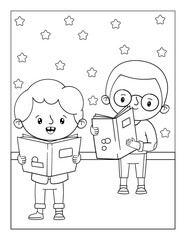 Back To School Activity Book Coloring Alphabet isolated on white background vector cartoon