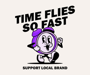 cartoon character of time Graphic Design for T shirt Street Wear and Urban Style