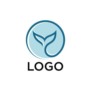 fish tail logo with flat and modern design concept