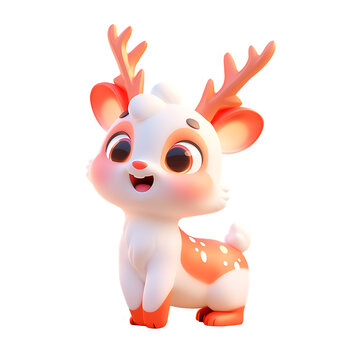 recommend clip art: Christmas reindeer cartoon character isolated transparent PNG.cute reindeer in snow.reindeer cartoon character clipart.Christmas Festival.Cute Rudolph. Winter.made with generative AI