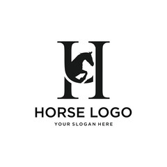 H Horse Creative Logo Design Vector