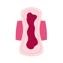 Menstrual flow rate, sanitary pad with blood Illustration 