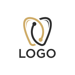 Dental logo design with abstract D letter design and simple graphic concept for brand identity