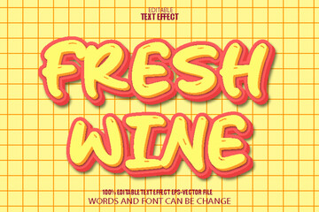 Fresh Wine Editable Text Effect 3D Cartoon Style