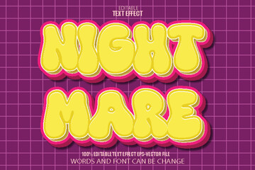 Night Mare Editable Text Effect 3D Cartoon Style