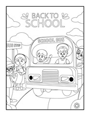 Fototapeta premium Back To School Activity Book Coloring Alphabet isolated on white background vector cartoon