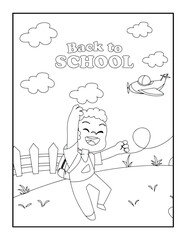 Back To School Activity Book Coloring Alphabet isolated on white background vector cartoon