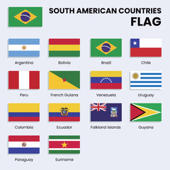 South American countries flags collection