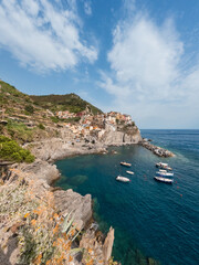 Fototapeta na wymiar Manarola bay Italian city of Cinque Terre