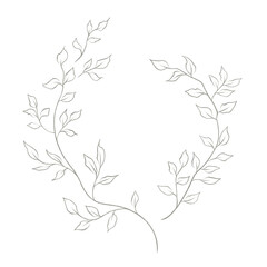 Botanical elegant line art minimalist modern style. png illustrations