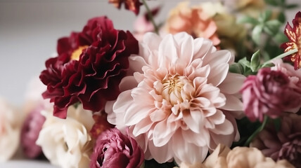 Pastel colours. Pink Roses bouquet, blooming roses. Rose flowers bunch nature. Pastel colours