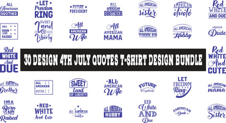 4th July quotes t-shirt design bundle