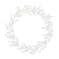 Laurel wreath frame with hand drawn. Stock illustration.