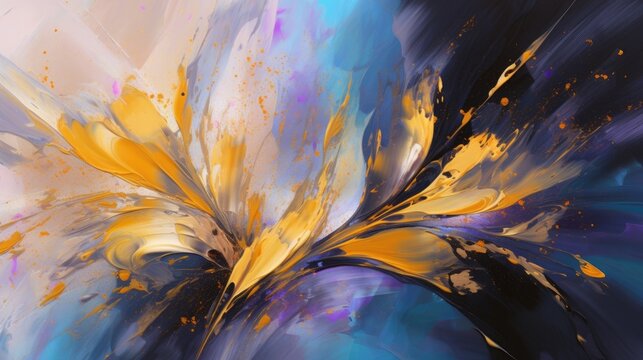 Stylish Design Texture Banner. Abstract Painting. Generative AI.