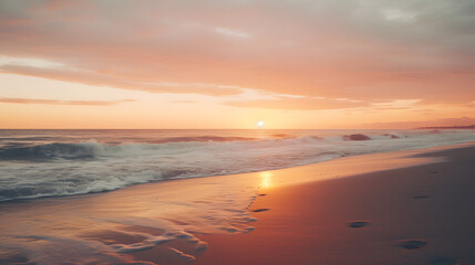 Fototapeta na wymiar Dreamy Beach Sunset - Generated AI