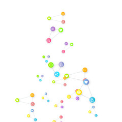 Social media marketing icons internet tags target