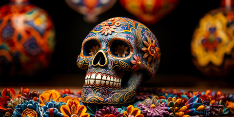 Sugar Skull Calavera celebrating Mexico's Day of the Dead
