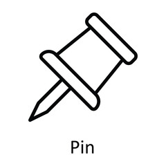 Pin Vector outline Icon Design illustration. Education Symbol on White background EPS 10 File