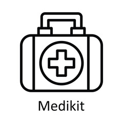 Obraz premium Medical kit Vector outline Icon Design illustration. Education Symbol on White background EPS 10 File