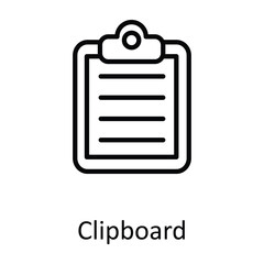 Clipboard Vector outline Icon Design illustration. Education Symbol on White background EPS 10 File