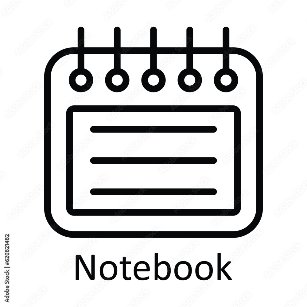 Poster notebook vector outline icon design illustration. education symbol on white background eps 10 file
