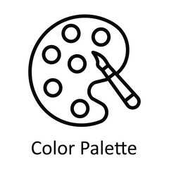 Color Palette Vector outline Icon Design illustration. Education Symbol on White background EPS 10 File