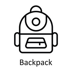Obraz premium Backpack Vector outline Icon Design illustration. Education Symbol on White background EPS 10 File