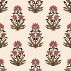 Indian ethnic floral vector seamless pattern