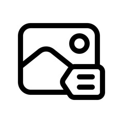 Editable image tagging, tag vector icon. AI technology, artificial intelligence, computer. Part of a big icon set family. Perfect for web and app interfaces, presentations, infographics, etc