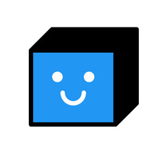 happy face monitor or tv box emoticon 