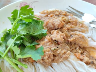 Delicious noodle Chinese Thai style