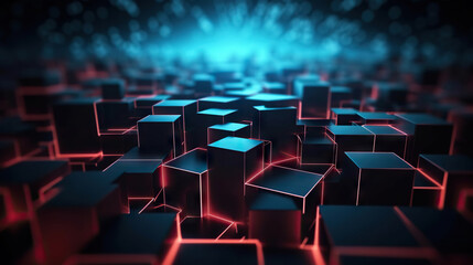 Obraz premium Digital data background. Abstract art can be used in the description of network abilities, technological processes, digital storages, science, education, etc.