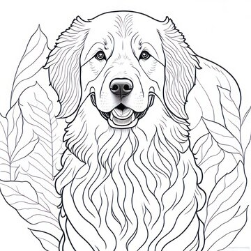 Beautiful Golden Retriever Look And Smile Sketchbook Clipart