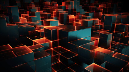 Obraz premium Digital data background. Abstract art can be used in the description of network abilities, technological processes, digital storages, science, education, etc.