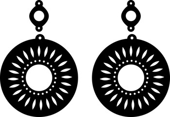 set of earrings isolated on white background