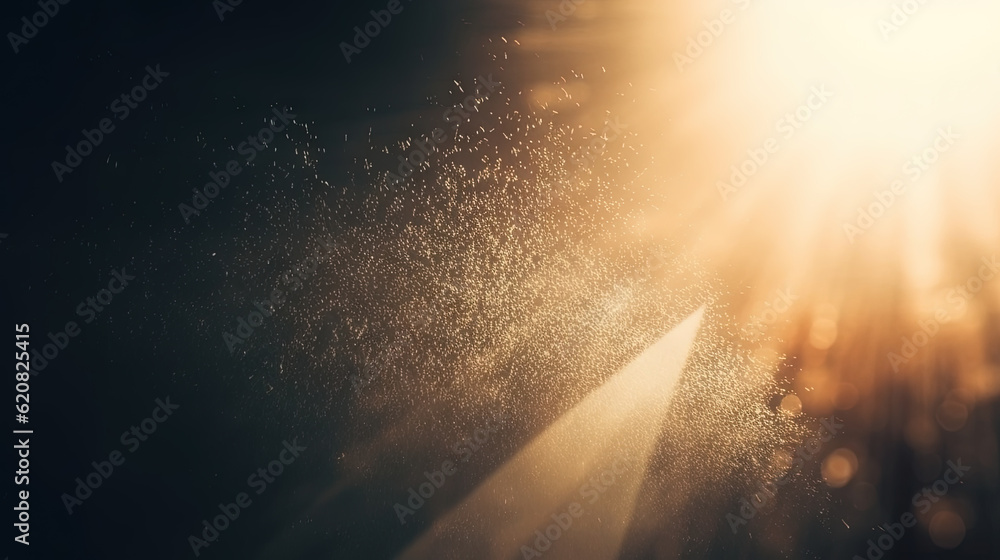 Poster Dust rays background. God rays in the textured air. Generated AI.