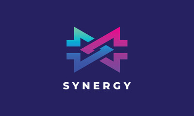 Synergy link infinite arrows concept innovation symbol protection recycle ecological save earth