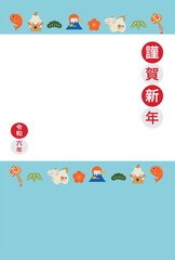 2024年　辰年　縁起物のフォトフレーム年賀状