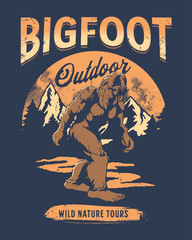 Bigfoot Outdoor - Wild Nature Tours Vector Art, Illustration, Icon and Graphic - obrazy, fototapety, plakaty