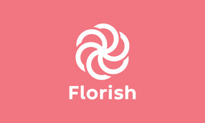 Logo vector minimalism flowers link connection nature concept ecology environment iconic