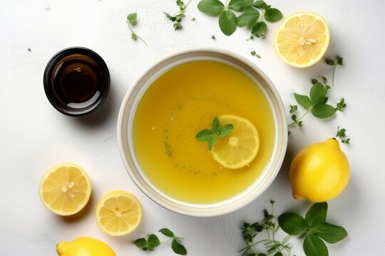 Lemon sauce herb. Generate Ai