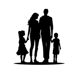 family silhouette illustration 