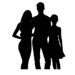 family silhouette illustration 